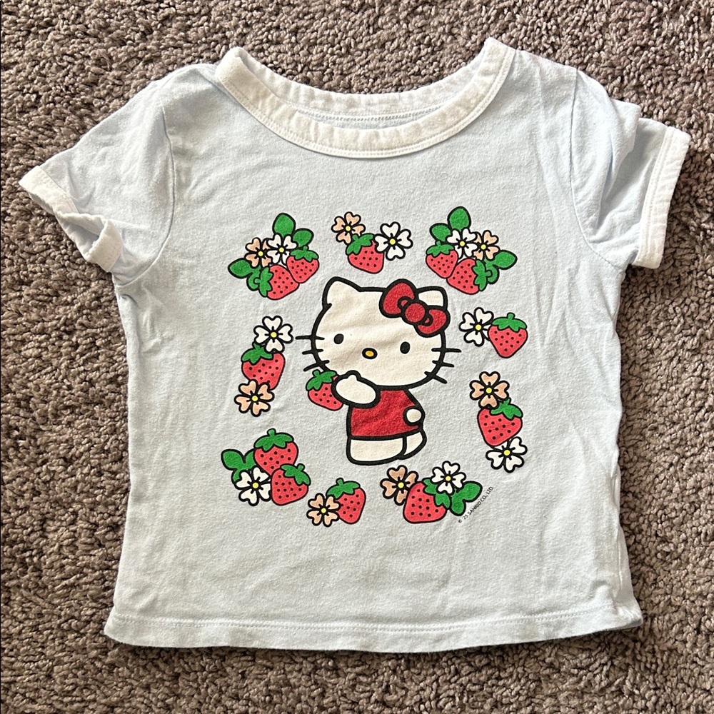 Hello Kitty White Tee with Red and Green Accents
